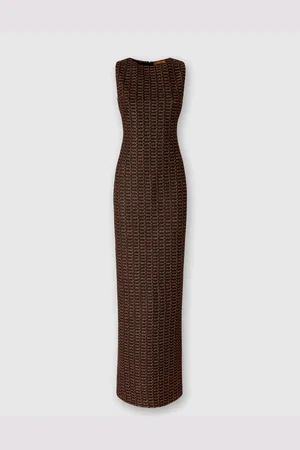 Missoni Vestido largo sin mangas de viscosa lamé con motivo de encaje, Mujer, & Negro, Talla: 36