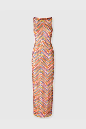Missoni Vestido largo sin mangas en tul estampado, Mujer, , Talla: 40