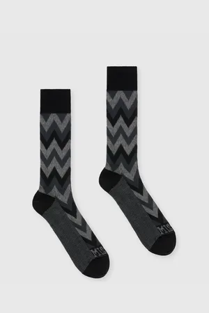 Missoni Calcetines de mezcla de algodón en zig zag con logotipo, Hombre, , Talla: S