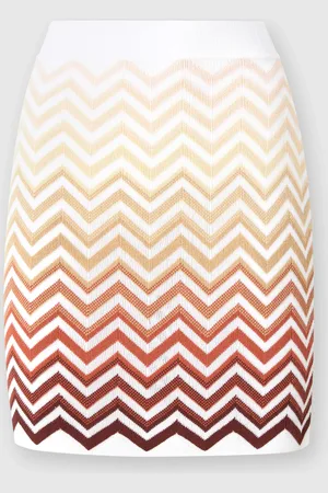 Missoni Minifalda de algodón y viscosa con chevron degradado, Mujer, , Talla: 38