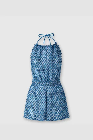 Missoni Mono corto de viscosa con motivo de concha de lamé, Mujer, , Talla: 40