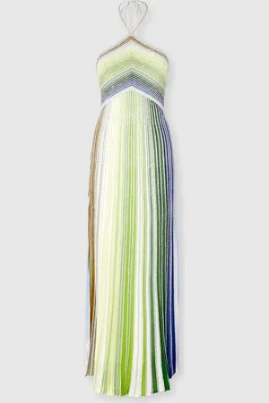Missoni Vestido largo de rayas con lentejuelas y cierre en el cuello, Mujer, , Talla: 44