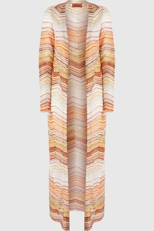 Missoni Cárdigan largo de lamé chevron con lentejuelas y encaje decorativo, Mujer, , Talla: 40
