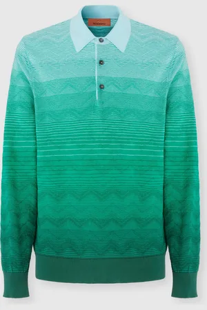 Missoni Polo de manga larga en algodón chevron degradado, Hombre, , Talla: 44