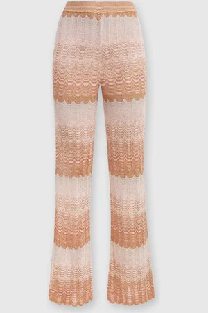 Missoni Pantalón recto con lamé en zigzag con estampado de reflejos, Mujer, , Talla: 44