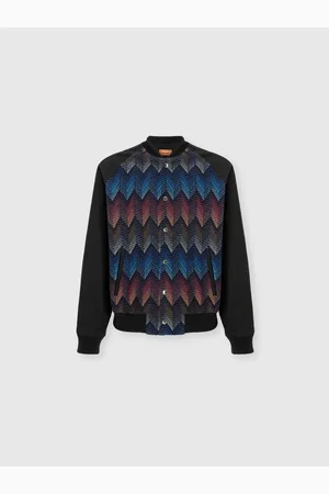 Missoni Cazadora bomber de mezcla de algodón con aplicación de punto en zigzag, Hombre, , Talla: M