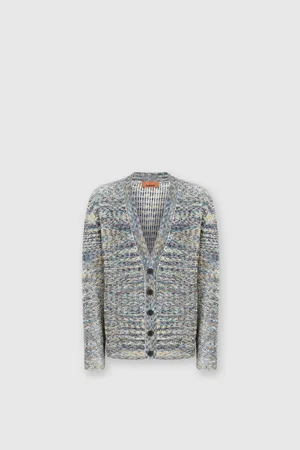 Missoni Cárdigan de cachemir y lana con motivo flameado, Hombre, , Talla: M