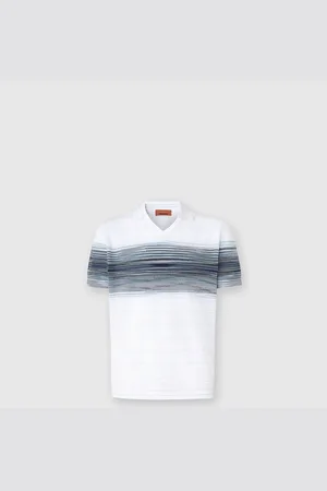 Missoni Polo de punto de algodón nido de abeja con detalle flameado, Hombre, & Azul Oscuro, Talla: 48