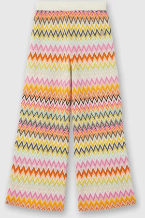 Missoni Pantalón palazzo de punto de lana en zigzag, Niña, , Talla: 10