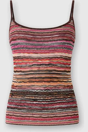Missoni Camiseta de tirantes de viscosa gofrada con estampado de ondas lamé, Mujer, , Talla: 38