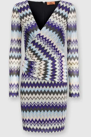 Missoni Vestido de viscosa en zigzag con escote en pico, Mujer, , Talla: 40