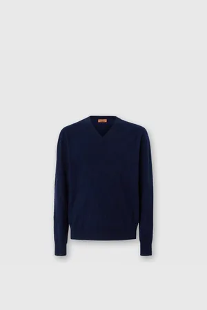 Missoni Jersey de cachemir tonal con cuello en V y jersey en zigzag, Hombre, , Talla: 46