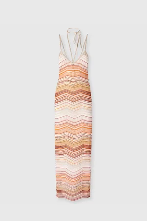 Missoni Vestido largo de lamé chevron con lentejuelas y encaje decorativo, Mujer, , Talla: 40