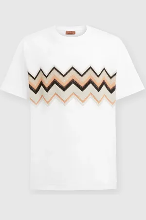 Missoni Camiseta de punto de algodón con bordado en zig zag, Hombre, , Talla: M
