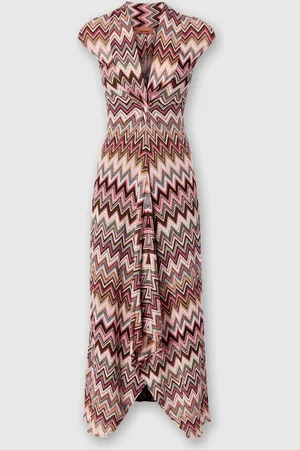 Missoni Vestido largo de algodón y viscosa en zigzag, Mujer, , Talla: 40