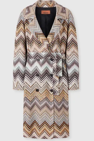 Missoni Gabardina de viscosa y lana lamé con cinturón, Mujer, , Talla: S