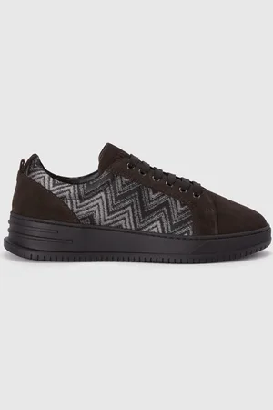 Missoni Zapatillas de ante con inserto de tejido, Hombre, , Talla: 40