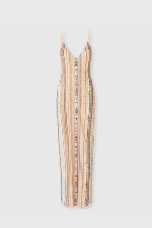 Missoni Vestido sin mangas con traste lamé en zig zag y tapeta central de botones, Mujer, , Talla: 40