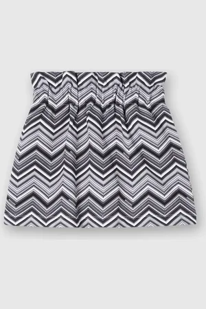 Missoni Falda de algodón en zig zag con logo, Niña, & Multicolor, Talla: 10