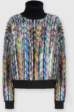 Missoni Jersey de cuello alto en lana y mohair bouclé, Mujer, & Multicolor, Talla: 40