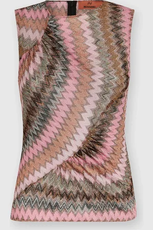 Missoni Top sin mangas en mezcla de viscosa lamé en zig zag, Mujer, , Talla: 40