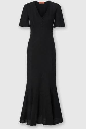 Missoni Vestido largo de algodón y viscosa en zigzag con bajo acampanado, Mujer, , Talla: 40