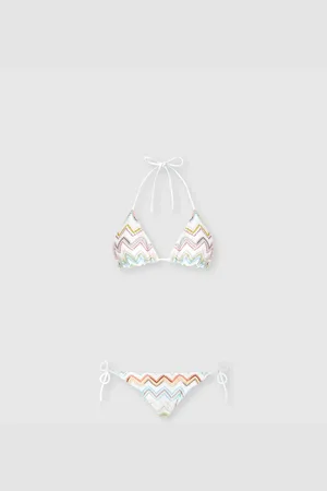 Missoni Bikini triángulo con lamé 3D zig zag, Mujer, , Talla: 46