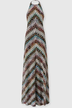Missoni Vestido largo en mezcla de viscosa lamé en zig zag, Mujer, , Talla: 42