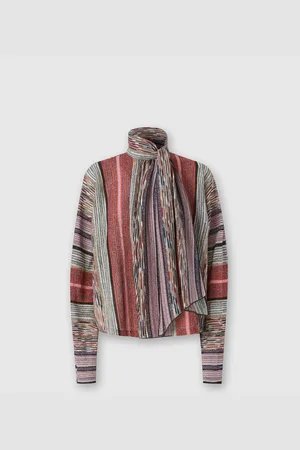 Missoni Blusa con cuello de bufanda de viscosa lamé, Mujer, , Talla: 40