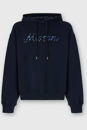 Missoni Sudadera de algodón con capucha, aplicación en zig zag y logotipo, Hombre, , Talla: M
