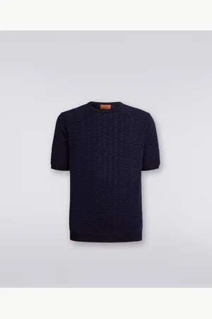Missoni Camiseta de cuello redondo de lana con motivo de ondas, Hombre, , Talla: 46