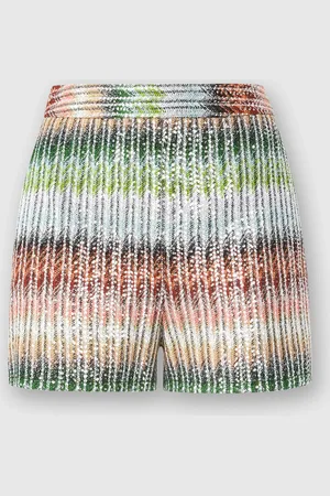 Missoni Pantalones cortos de punto en zig zag degradados con lentejuelas, Mujer, , Talla: 40
