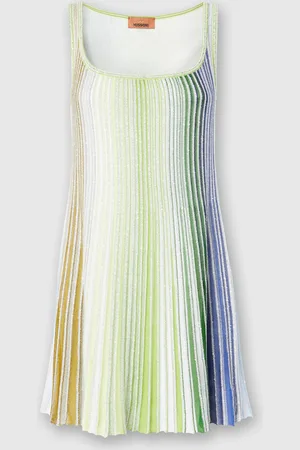 Missoni Minivestido acampanado de rayas con lentejuelas, Mujer, , Talla: 40