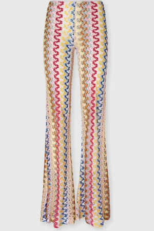 Missoni Pantalón acampanado de tiro bajo en encaje de viscosa lamé, Mujer, , Talla: 44