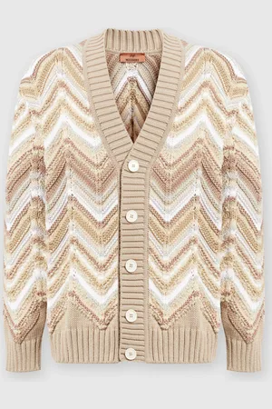 Missoni Cárdigan de mezcla de algodón y lana con macro zig zag, Hombre, , Talla: M