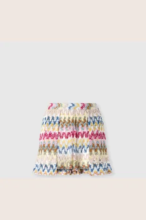 Missoni Pantalón corto doble de encaje de viscosa lamé, Mujer, , Talla: 40