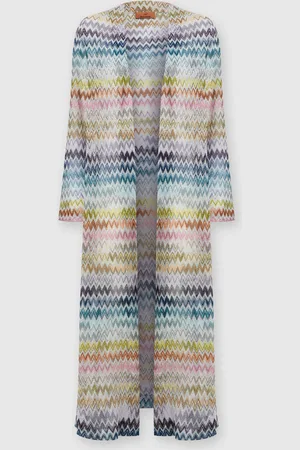 Missoni Cárdigan largo en mezcla de viscosa en zig zag lamé, Mujer, , Talla: 40