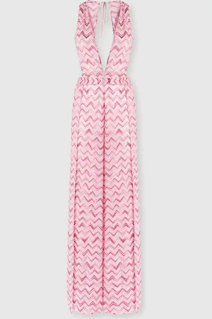 Missoni Mono de tul en mezcla de viscosa con zigzag flameado, Mujer, & Rosa, Talla: 40