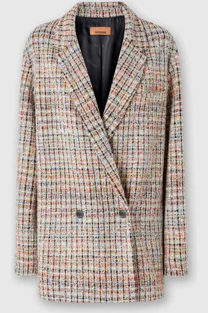 Missoni Blazer de cuadros bouclé cruzado con lentejuelas, Mujer, , Talla: 40