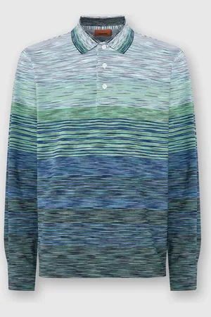 Missoni Polo de piqué de algodón flameado degradado de manga larga, Hombre, , Talla: M