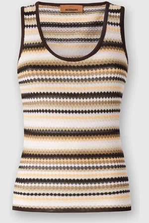 Missoni Camiseta de tirantes de algodón y viscosa a rayas, Mujer, , Talla: 44