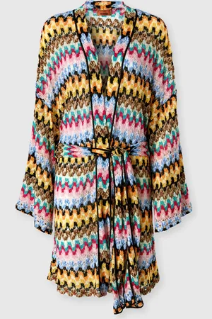 Missoni Abrigo kimono de encaje de viscosa lamé con cinturón, Mujer, , Talla: L