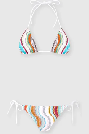 Missoni Bikini triángulo con motivo de ondas lamé, Mujer, , Talla: 42