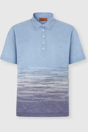 Missoni Polo flameado de algodón y lino con bordado en zigzag, Hombre, , Talla: L