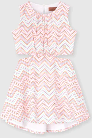 Missoni Vestido corto en 100 % algodón con estampado zigzag, Niña, , Talla: 10