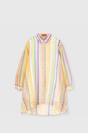Missoni Vestido en mezcla de algodón y seda con estampado zigzag, Niña, , Talla: 10