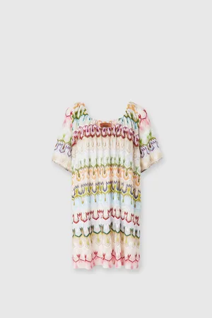 Missoni Vestido corto con escote en V de encaje, Mujer, , Talla: L