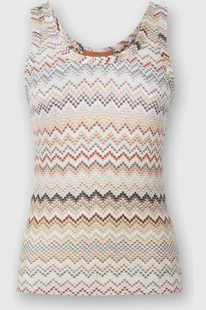 Missoni Camiseta sin mangas de viscosa en zig zag degradado, Mujer, , Talla: 40