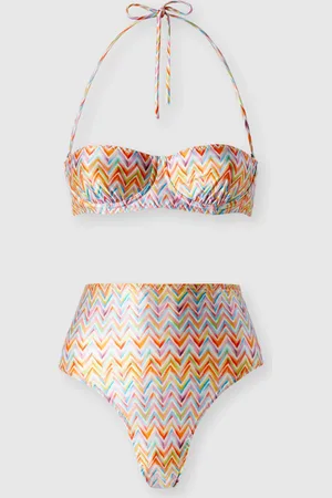 Missoni Bikini con slip alto y motivo zig zag, Mujer, , Talla: 40