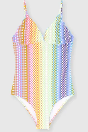 Missoni Traje de baño entero con estampado de cuadros, Niña, , Talla: 10